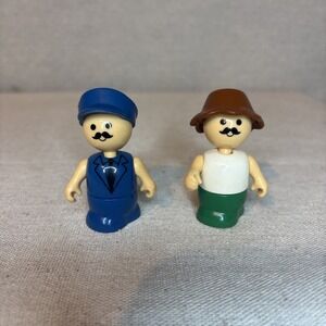 Vintage Set Of‎ Fisher Price Little People Farmer and Pilot 2"Retro Toys